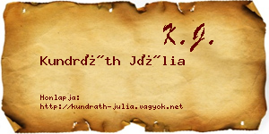 Kundráth Júlia névjegykártya